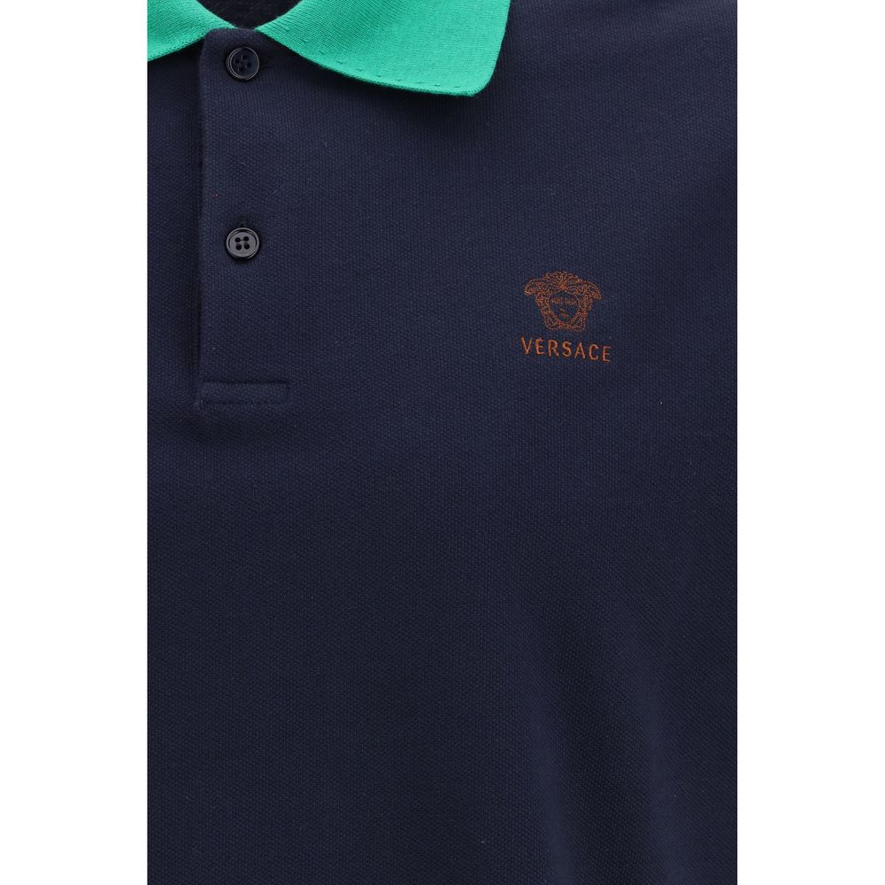 Versace Blaues Baumwoll-Poloshirt