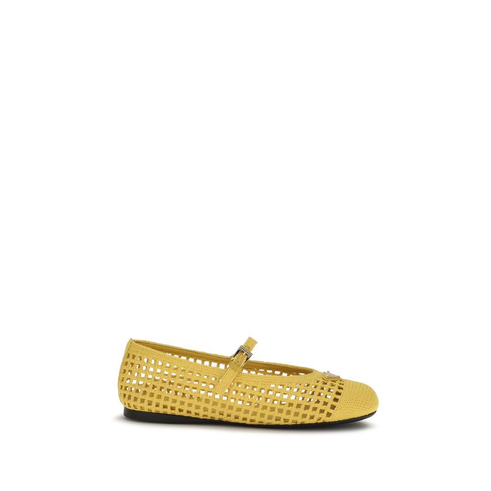 Prada Zweifarbige Ballerinas aus Baumwolle