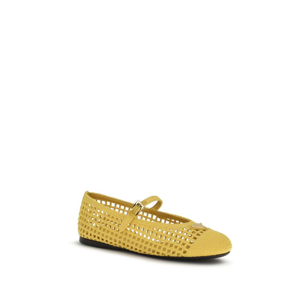 Prada Zweifarbige Ballerinas aus Baumwolle