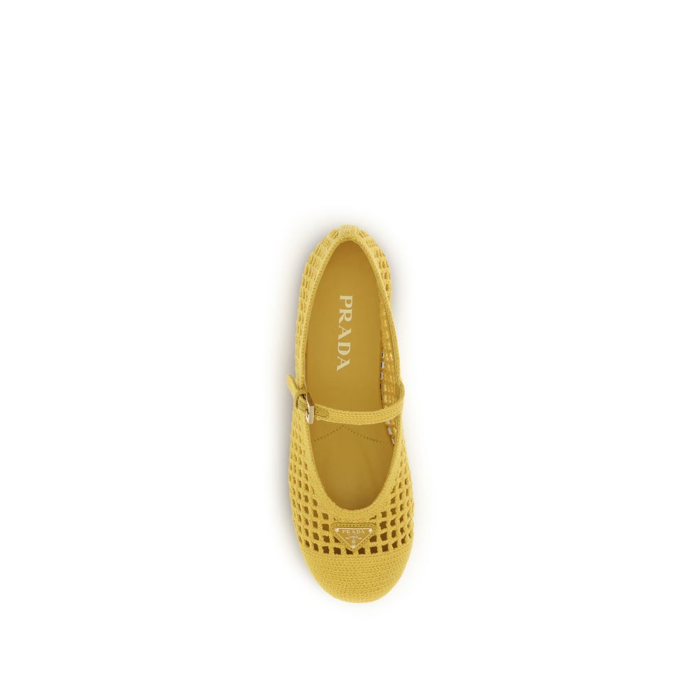 Prada Zweifarbige Ballerinas aus Baumwolle
