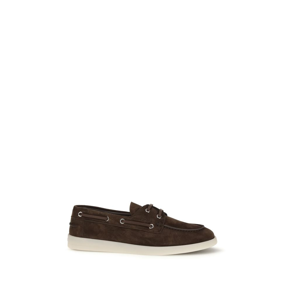 Prada Braune Kalbsleder Bos Taurus Slipper-Loafer