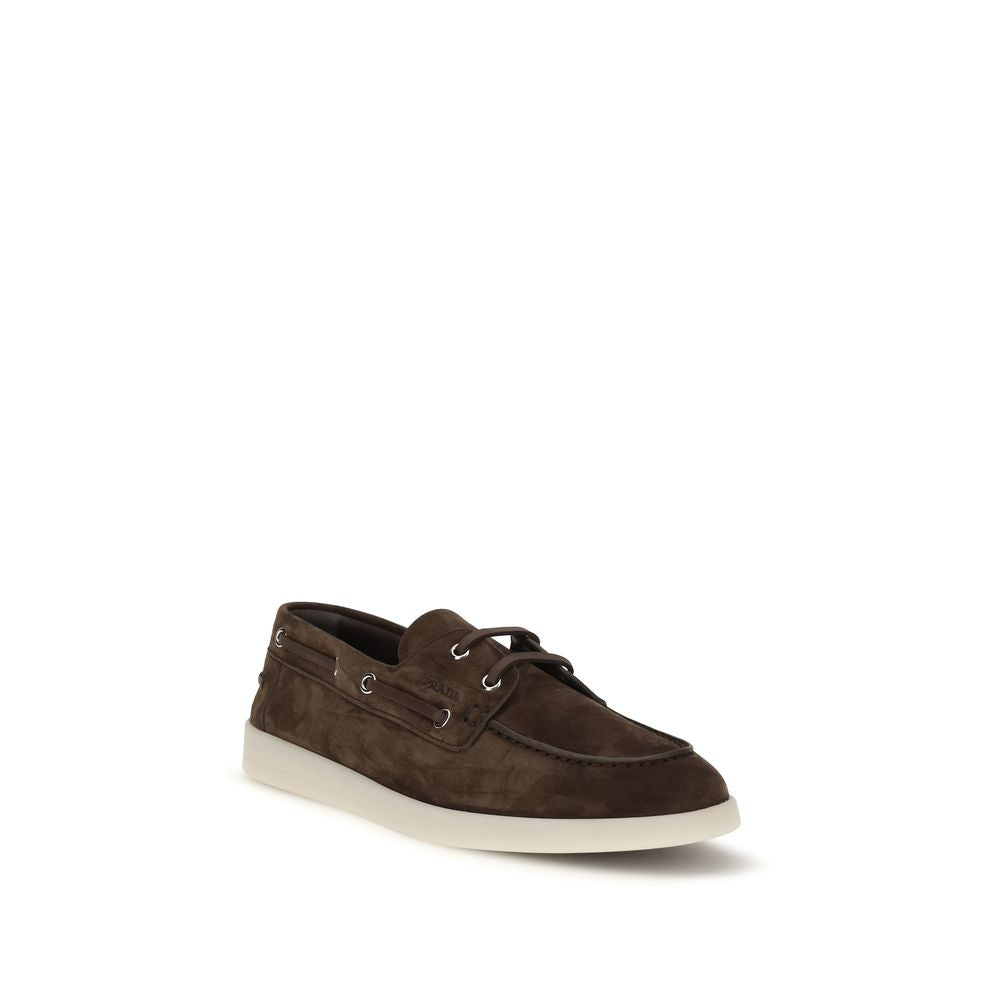 Prada Braune Kalbsleder Bos Taurus Slipper-Loafer