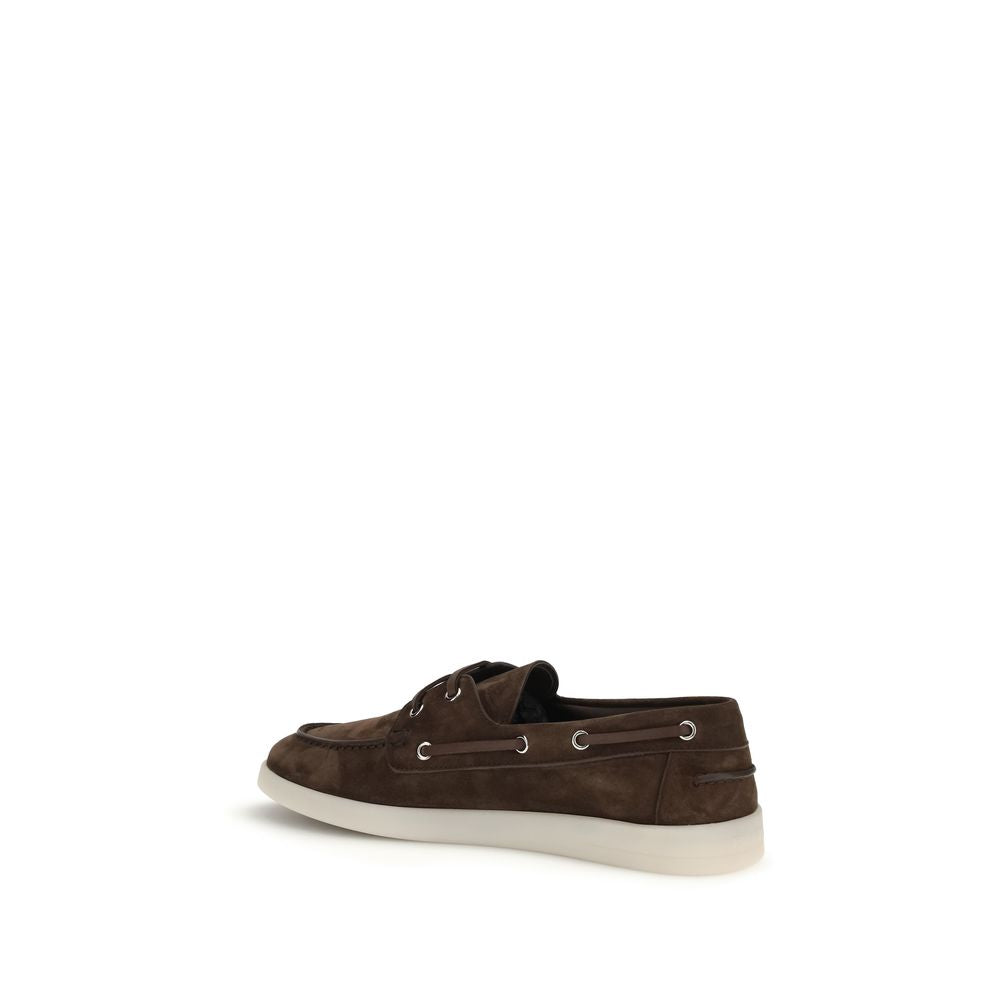 Prada Braune Kalbsleder Bos Taurus Slipper-Loafer