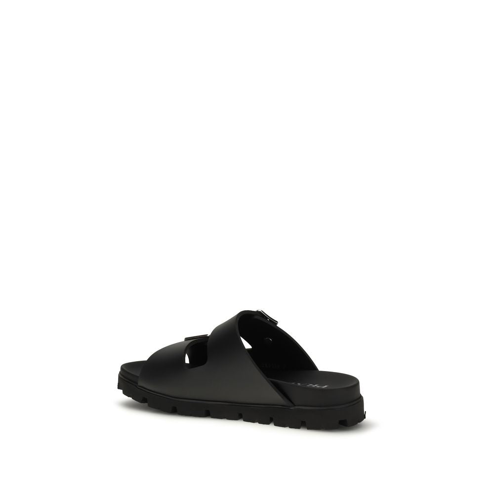 Prada Schwarze Bos Taurus Kalbsleder-Sandalen
