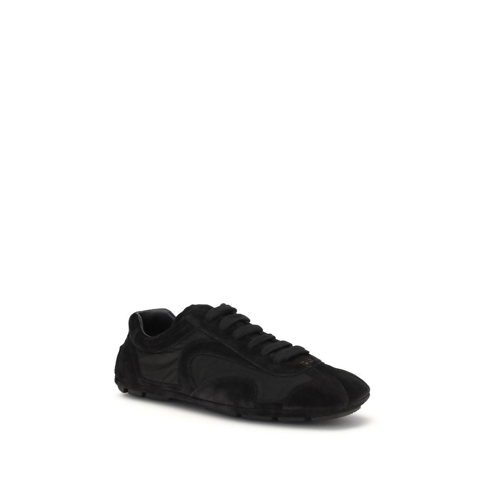 Prada Schwarze Bos Taurus Kalbsleder Sneaker