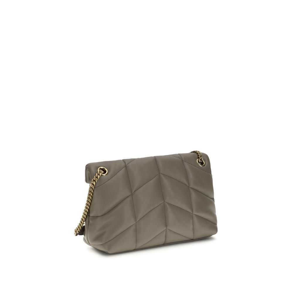 Saint Laurent Graue Lammleder-Schultertasche