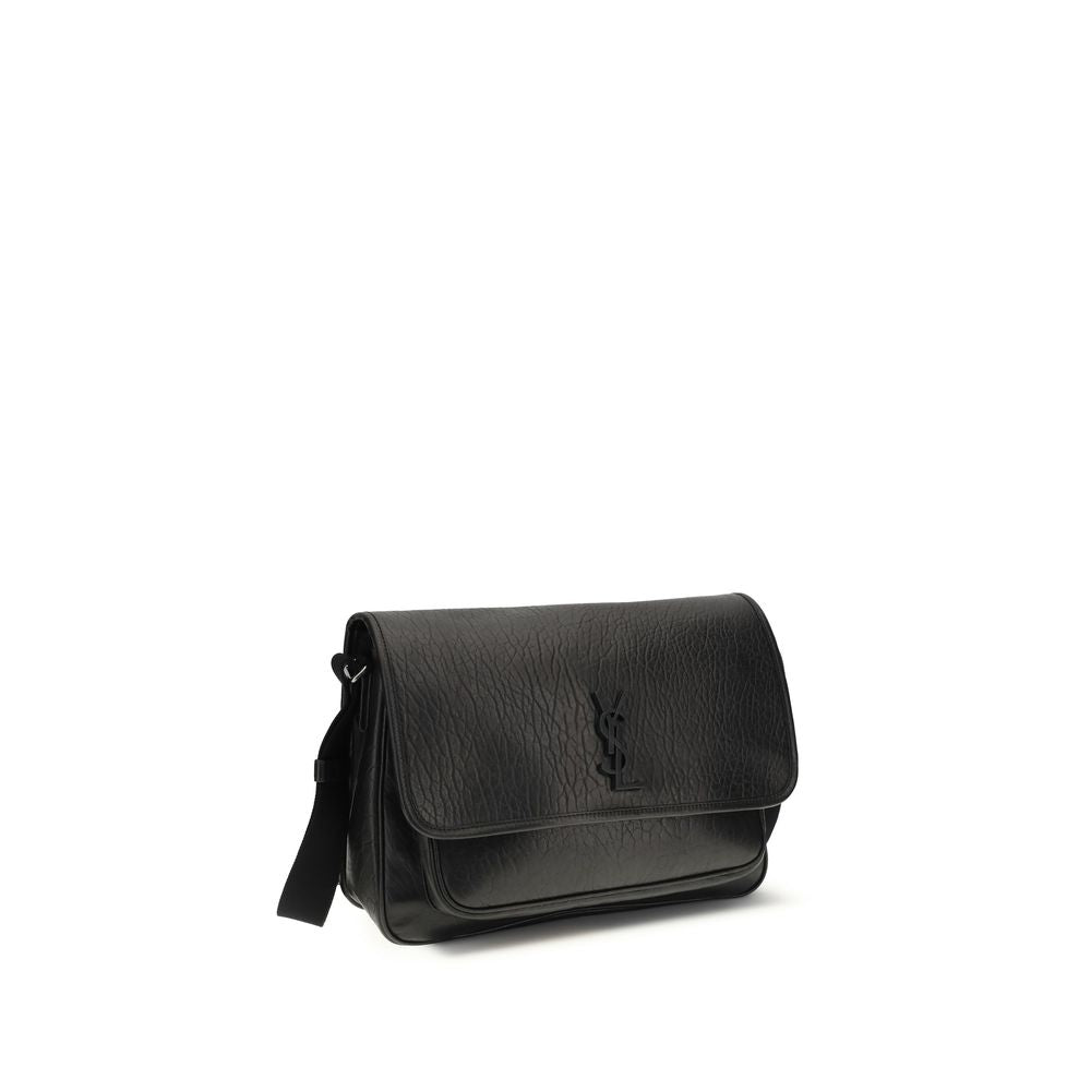 Saint Laurent Schwarzes Kalbsleder Bos Taurus Portemonnaie