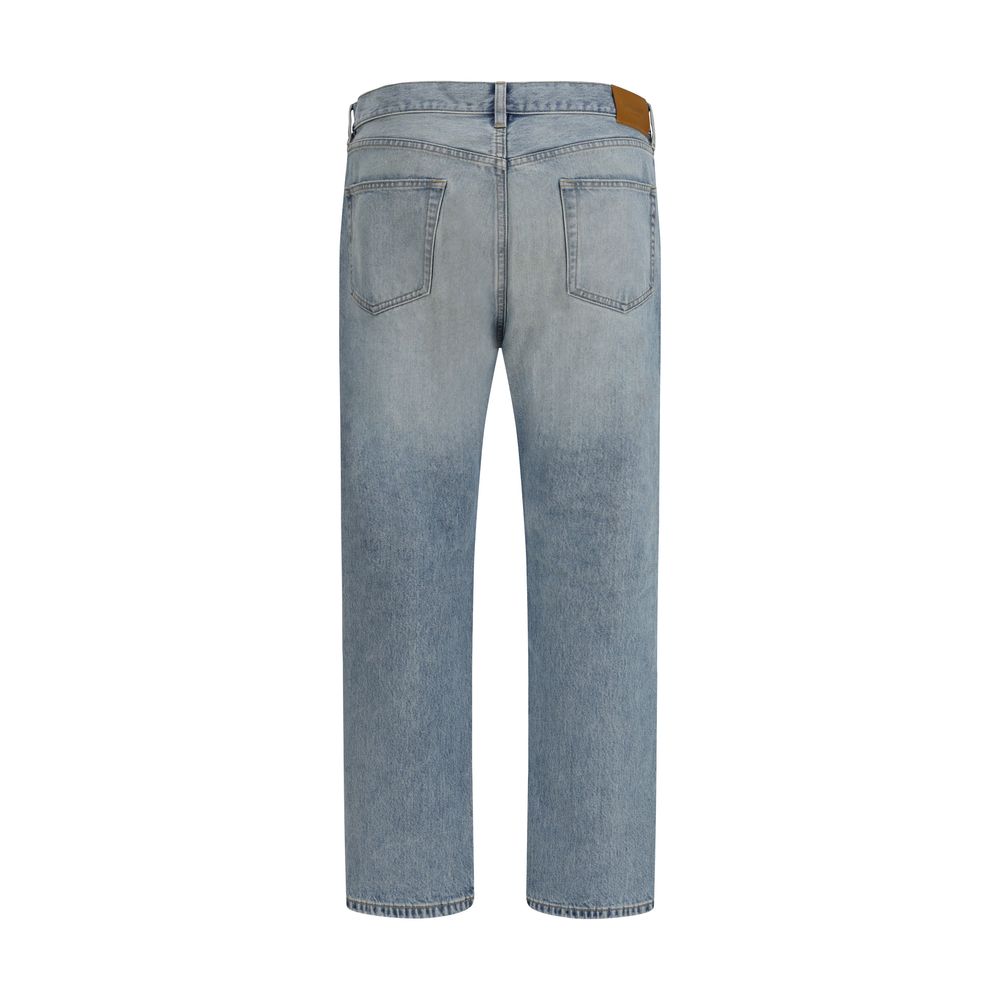 Saint Laurent Blaue Baumwoll-Jeans mit geradem Bein