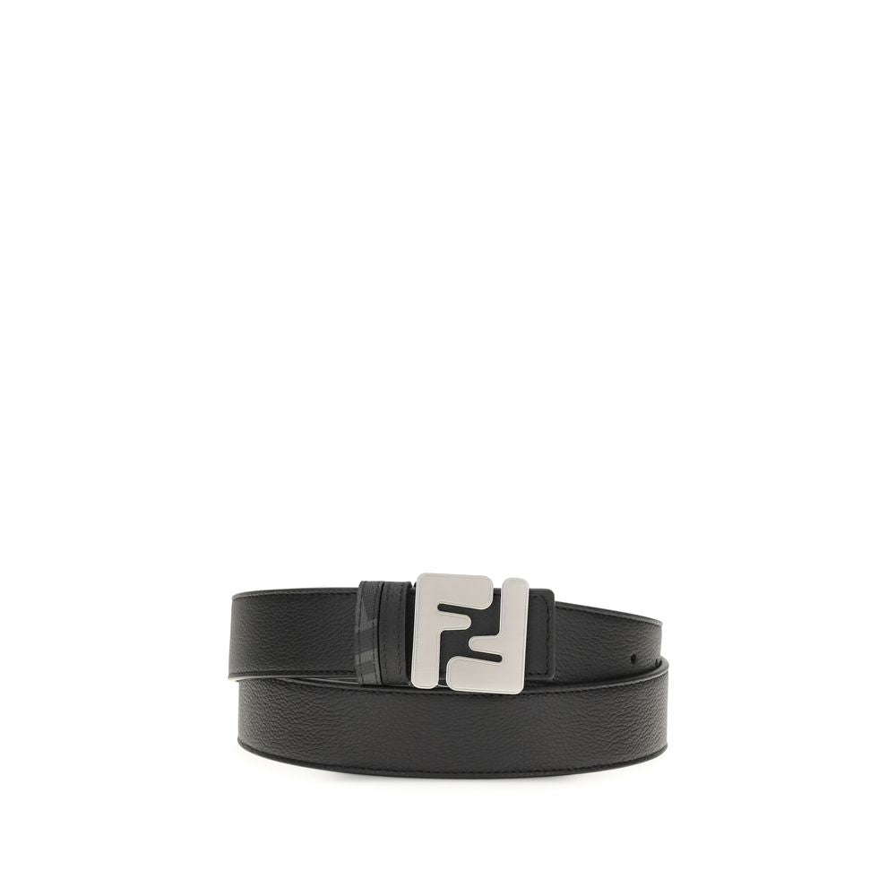Fendi Schwarzer Kalbsleder Bos Taurus Regular Gürtel
