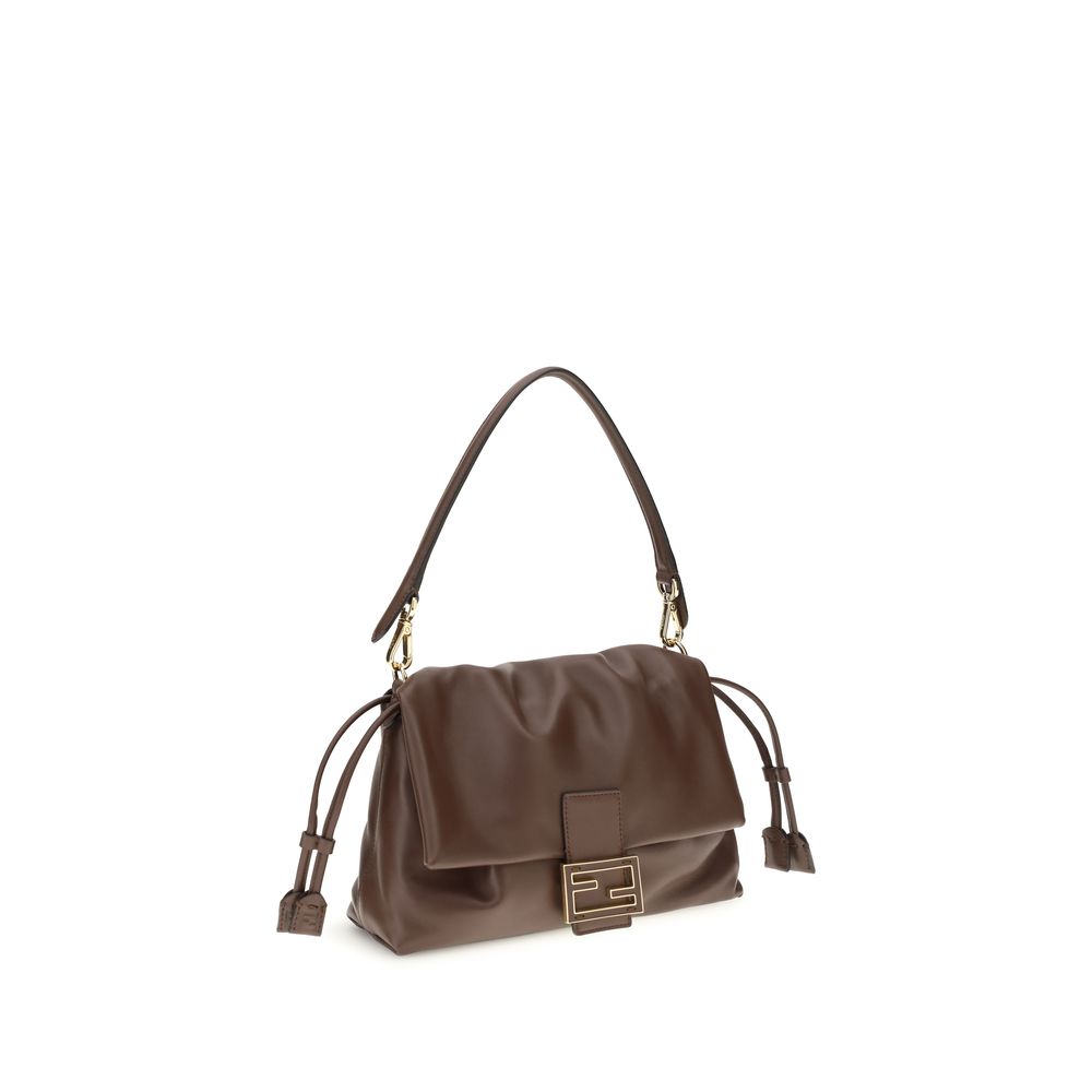 Fendi Braune Kalbsleder Bos Taurus Schultertasche