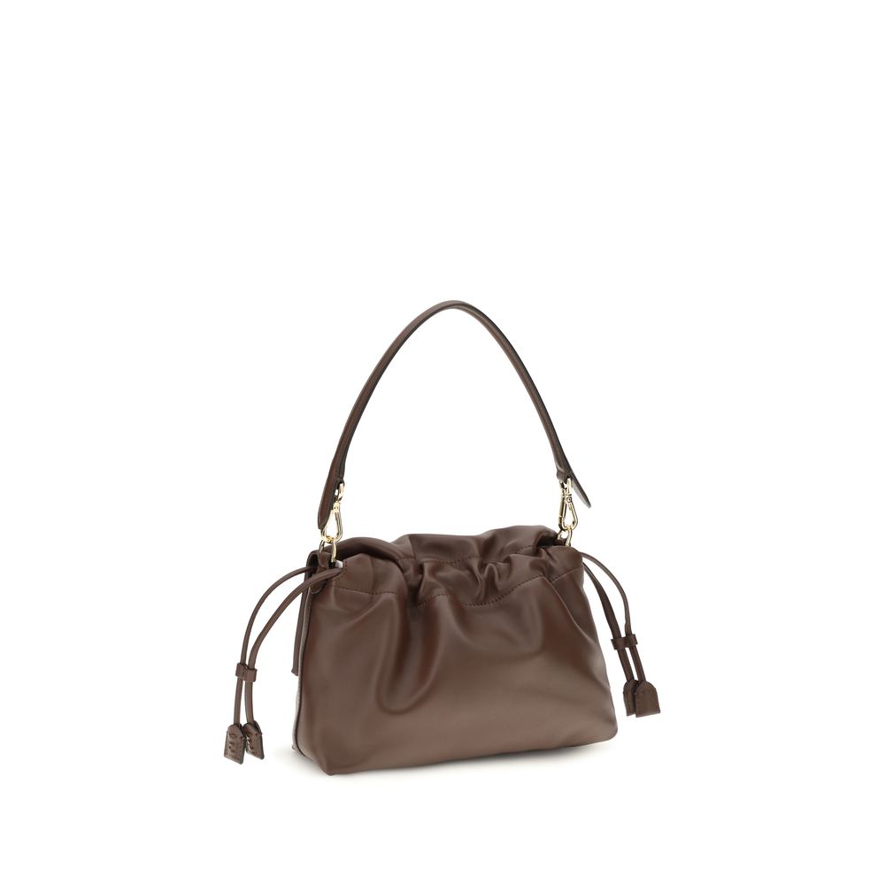 Fendi Braune Kalbsleder Bos Taurus Schultertasche