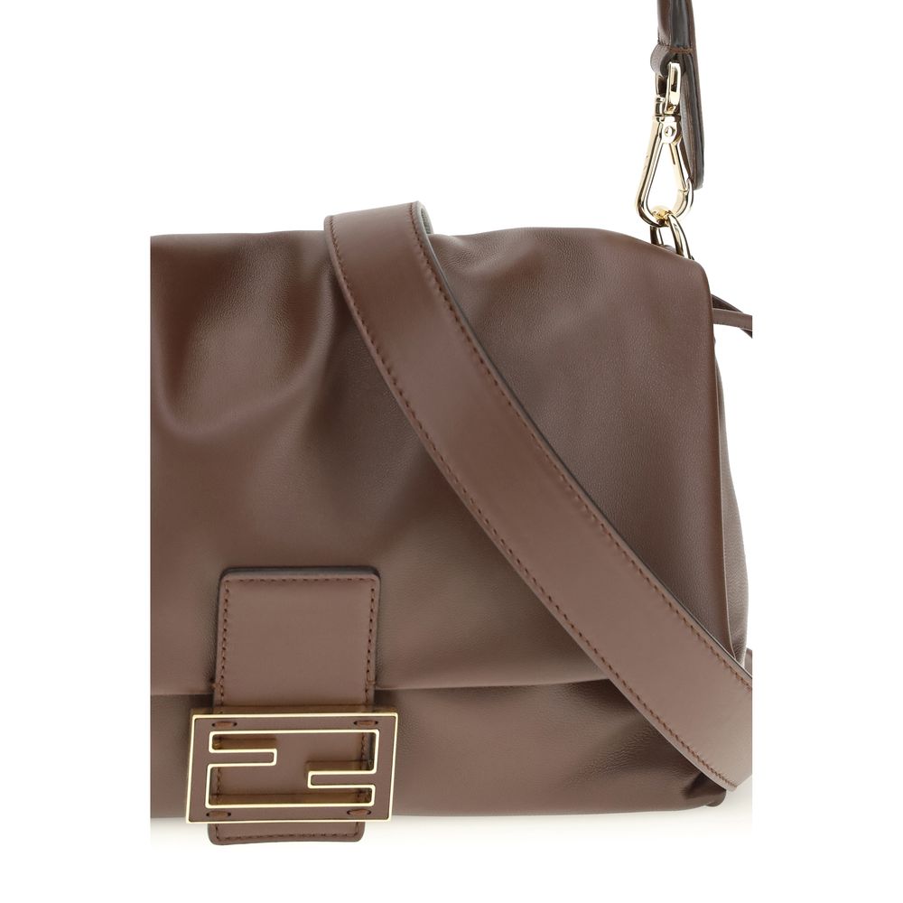 Fendi Braune Kalbsleder Bos Taurus Schultertasche