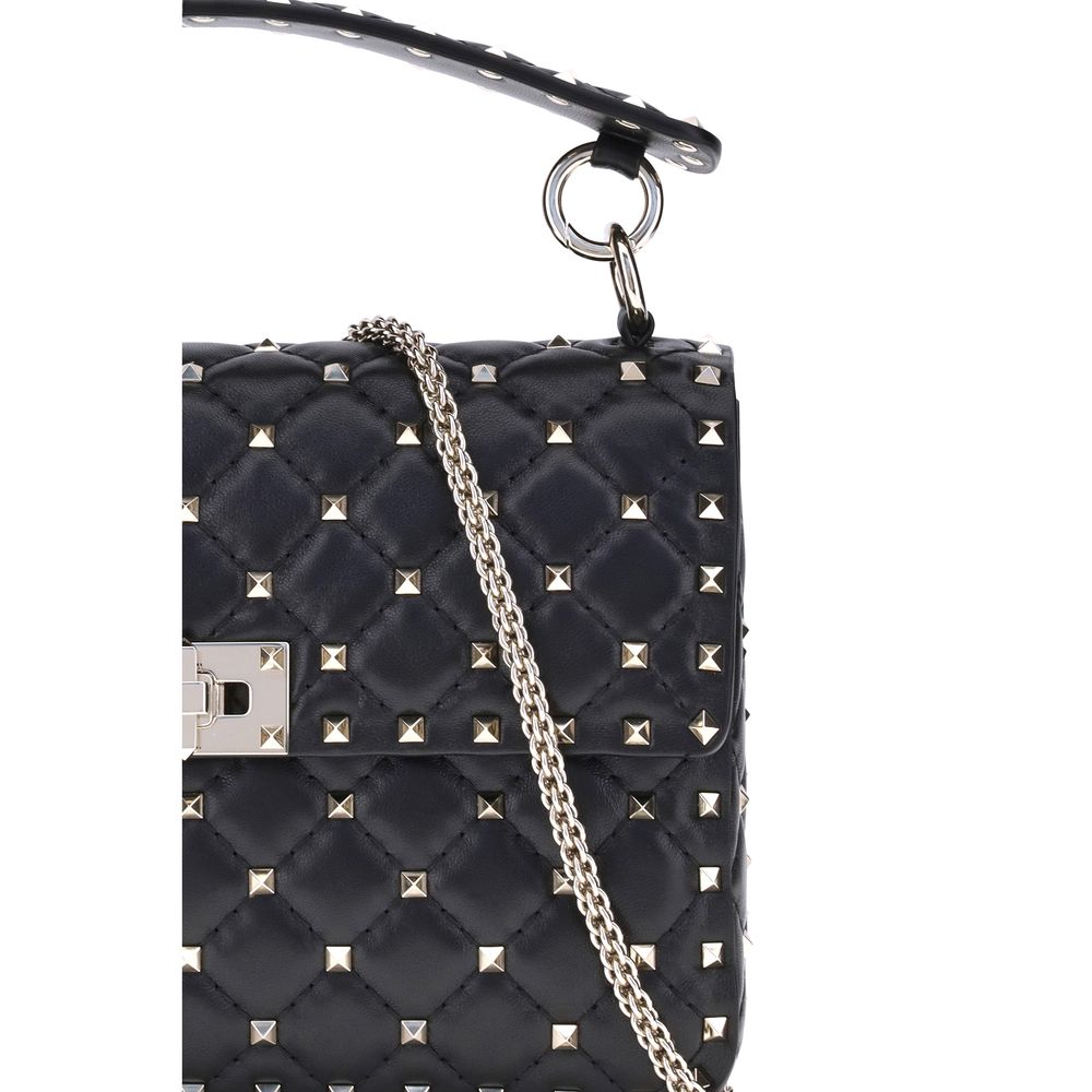 Valentino Garavani Schwarze Lammleder Schultertasche Ovis Aries Aries