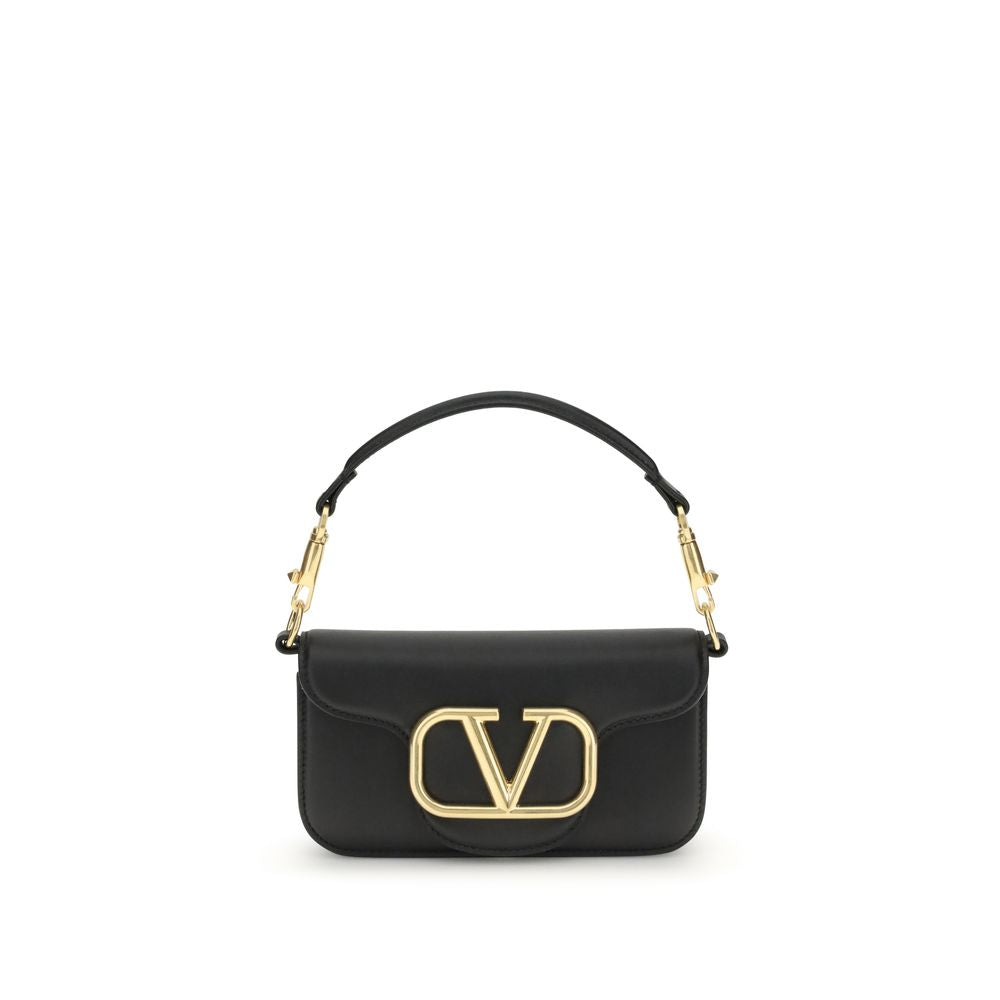 Valentino Garavani Schwarze Bos Taurus Kalbsleder Schultertasche