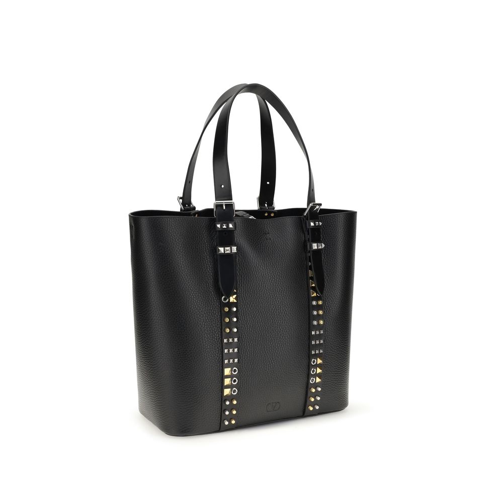 Valentino Garavani Schwarze Kalbsleder Bos Taurus Schultertasche