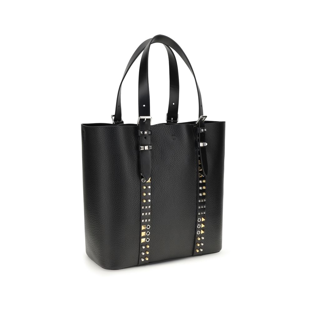 Valentino Garavani Schwarze Kalbsleder Bos Taurus Schultertasche