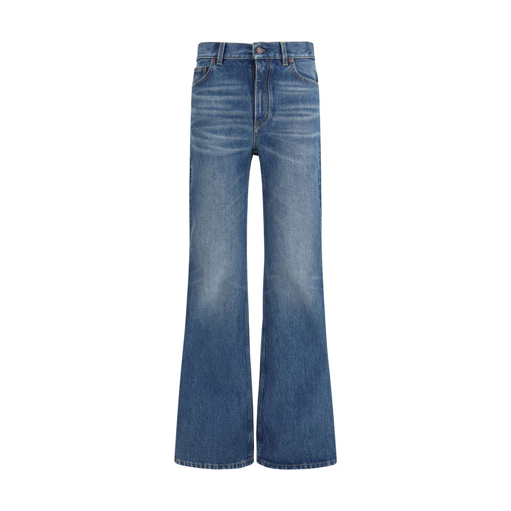 Chloé Blaue ausgestellte Jeans aus Baumwolle