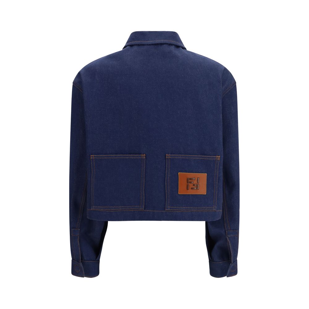 Fendi Blaue Jeansjacke aus Baumwolle