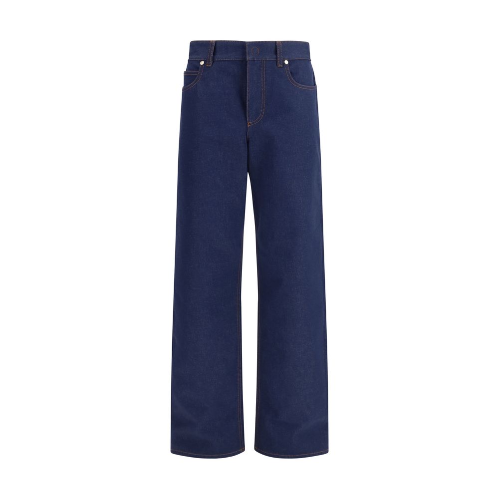 Fendi Blaue Baumwoll-Jeans im geraden Schnitt