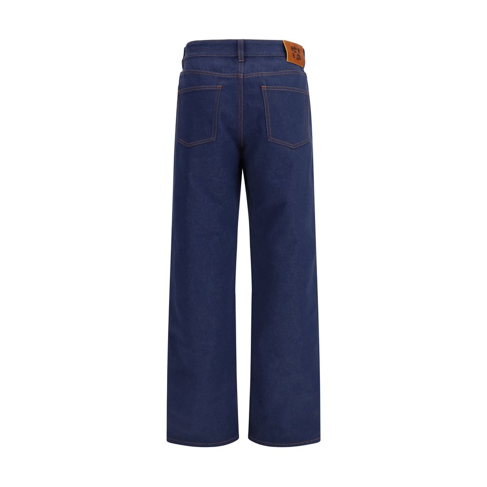 Fendi Blaue Baumwoll-Jeans im geraden Schnitt