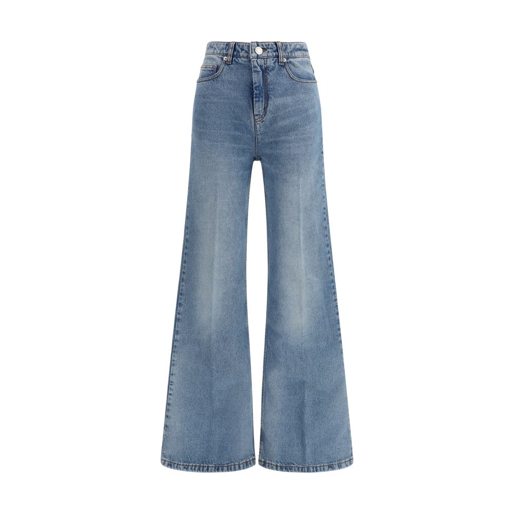 Ami Paris Blaue ausgestellte Jeans aus Baumwolle