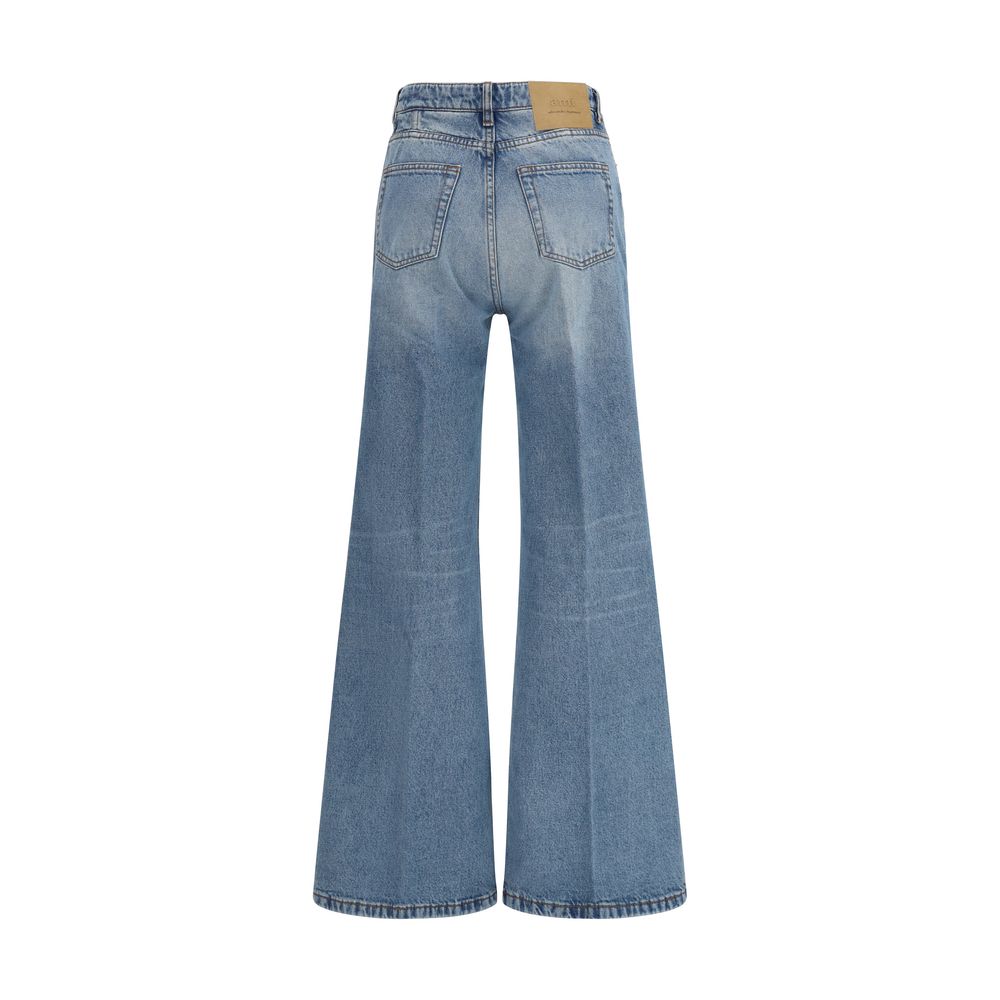 Ami Paris Blaue ausgestellte Jeans aus Baumwolle
