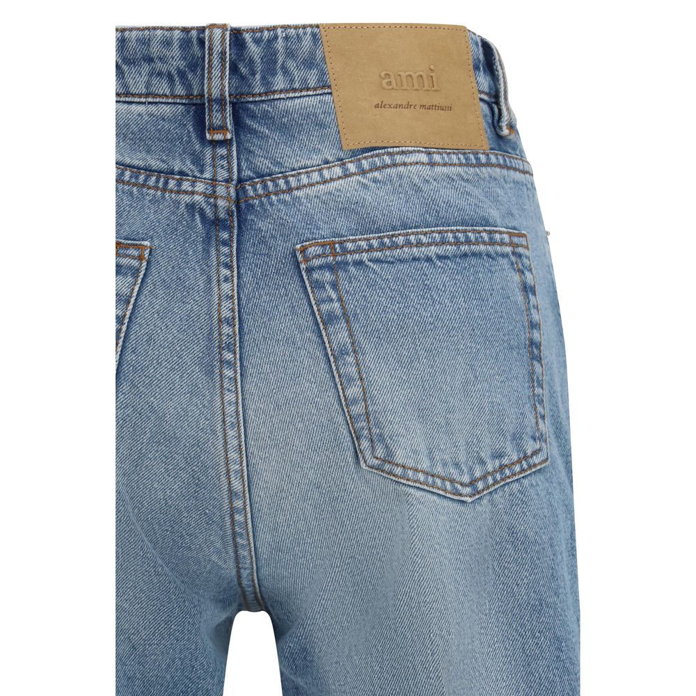 Ami Paris Blaue ausgestellte Jeans aus Baumwolle