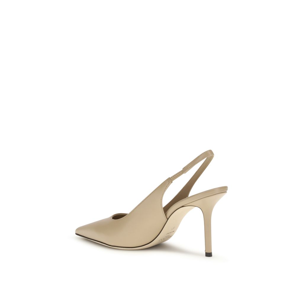 Jimmy Choo Beige Kalbsleder Bos Taurus Plateau-Pumps