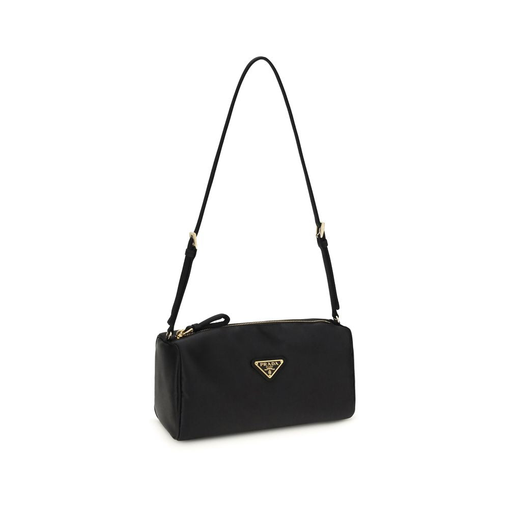 Prada Schwarze Seiden-Schultertasche