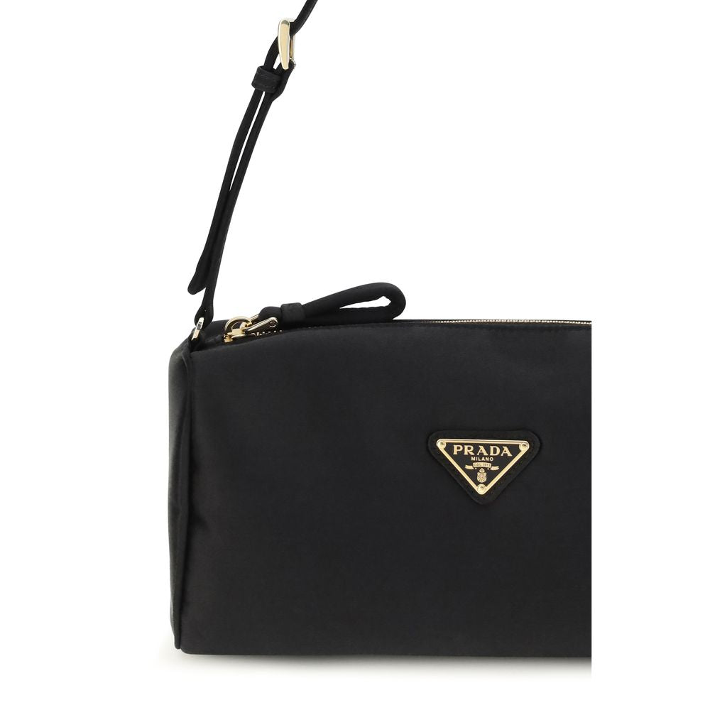 Prada Schwarze Seiden-Schultertasche