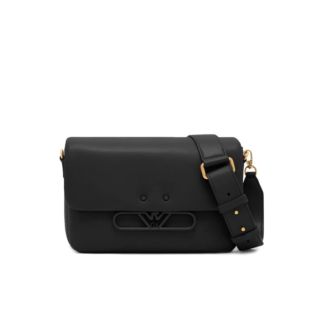 Emporio Armani Schwarze Umhängetasche aus Rindsleder