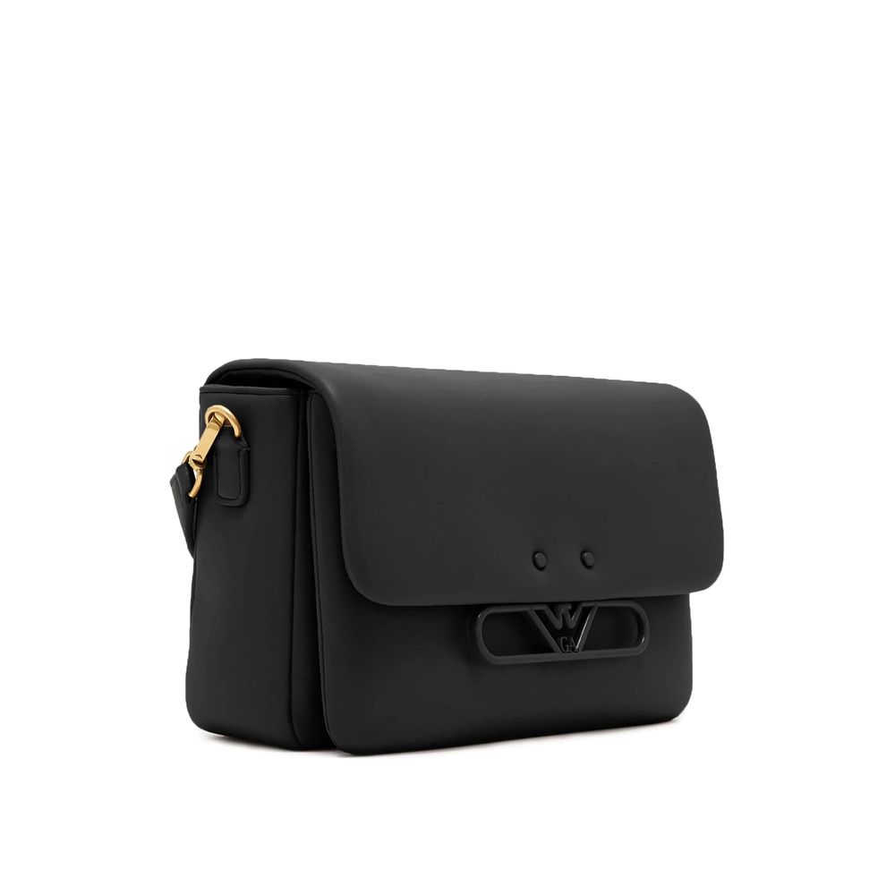 Emporio Armani Schwarze Umhängetasche aus Rindsleder