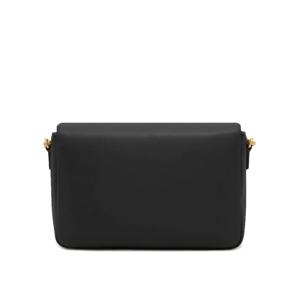 Emporio Armani Schwarze Umhängetasche aus Rindsleder