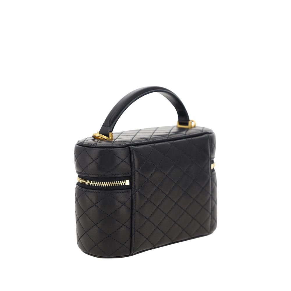 Saint Laurent Schwarze Bos Taurus Kalbsleder Schultertasche