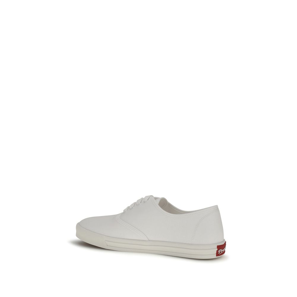 Prada Weiße Low-Top-Sneaker aus Baumwolle