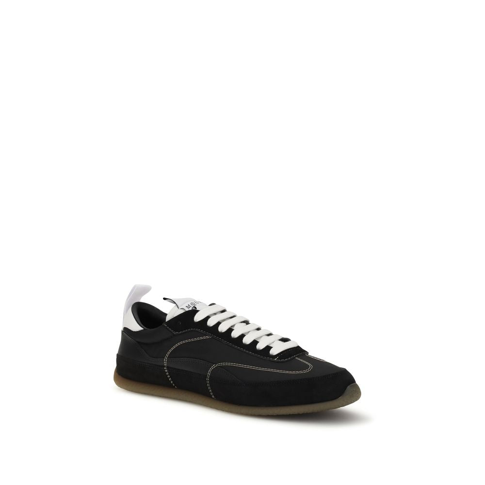 Alexander McQueen Schwarze Kalbsleder Bos Taurus Low-Top-Sneaker