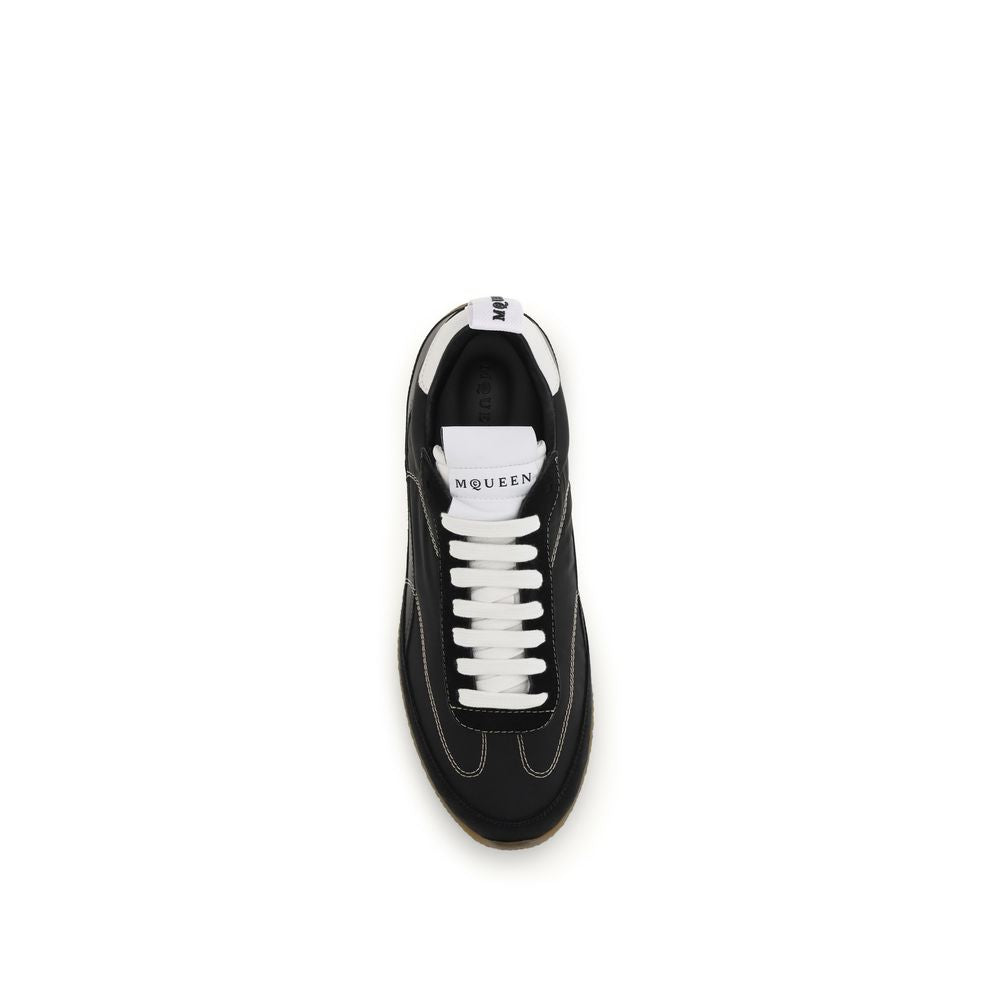 Alexander McQueen Schwarze Kalbsleder Bos Taurus Low-Top-Sneaker