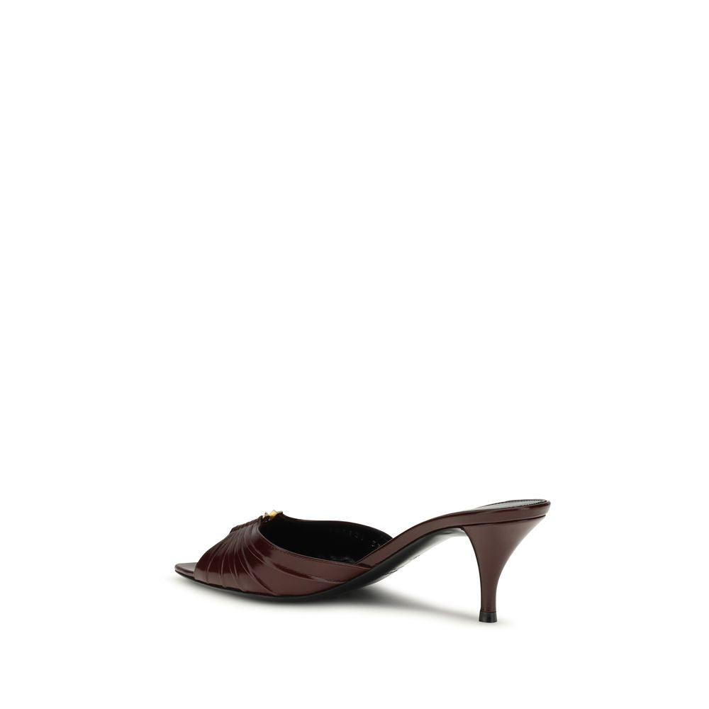 Saint Laurent Bordeaux Calf Leather Bos Taurus Stiletto-Sandalen