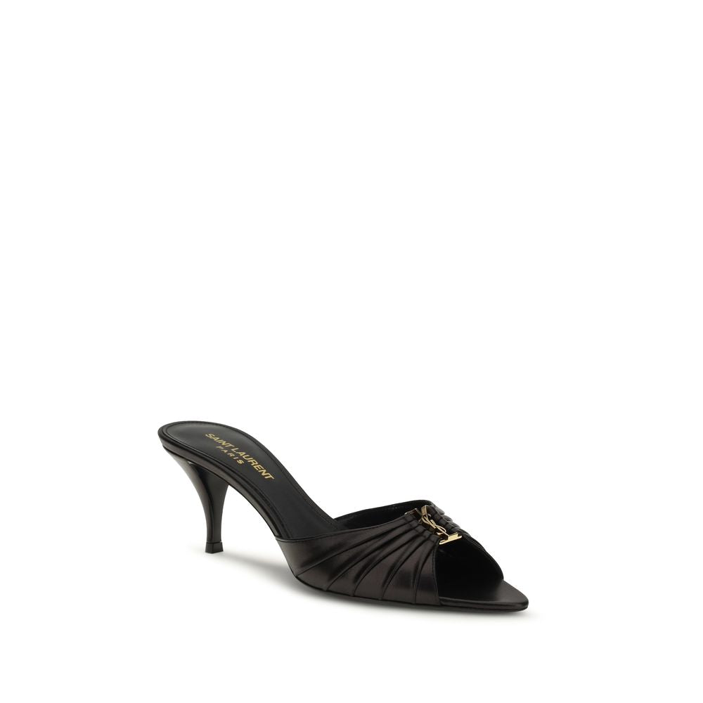 Saint Laurent Schwarze Pumps aus Kalbsleder Bos Taurus mit hohem Absatz