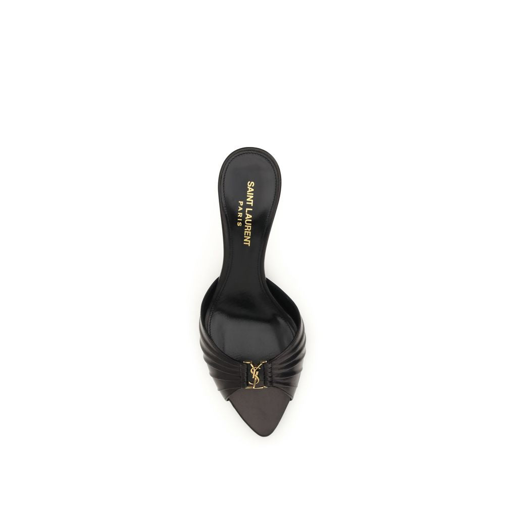 Saint Laurent Schwarze Pumps aus Kalbsleder Bos Taurus mit hohem Absatz