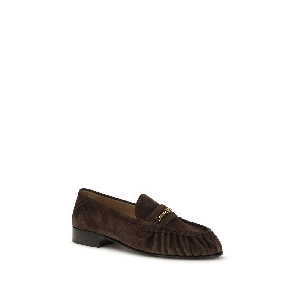 Valentino Garavani Braune Kalbsleder Bos Taurus Slipper-Loafer