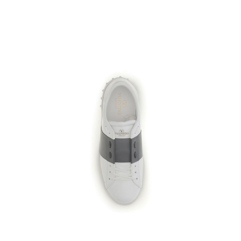 Valentino Garavani Weiße Bos Taurus Kalbsleder Low-Top-Sneaker