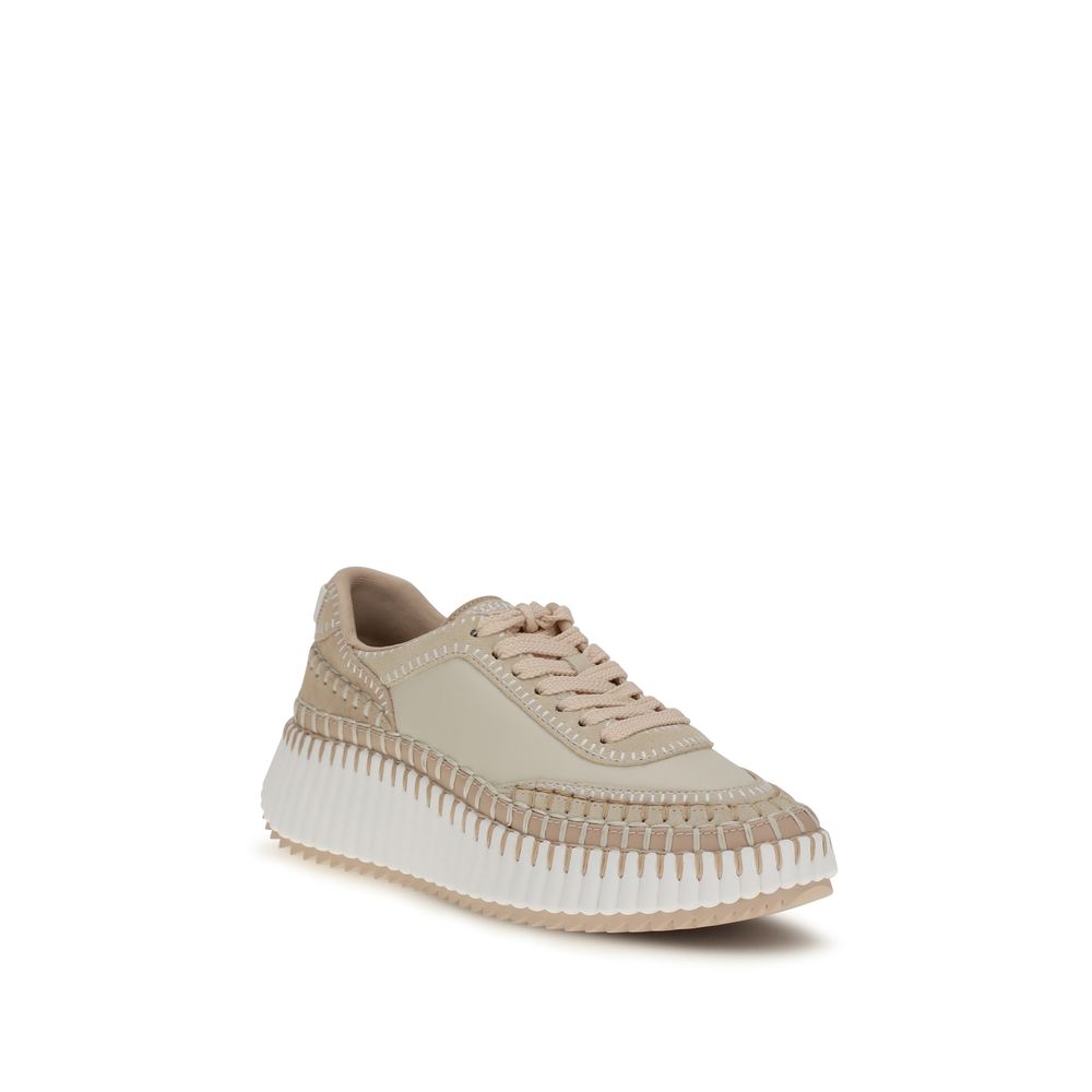 Chloé Beige Kalbsleder Bos Taurus Chunky Sneaker