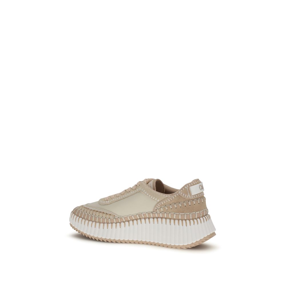 Chloé Beige Kalbsleder Bos Taurus Chunky Sneaker
