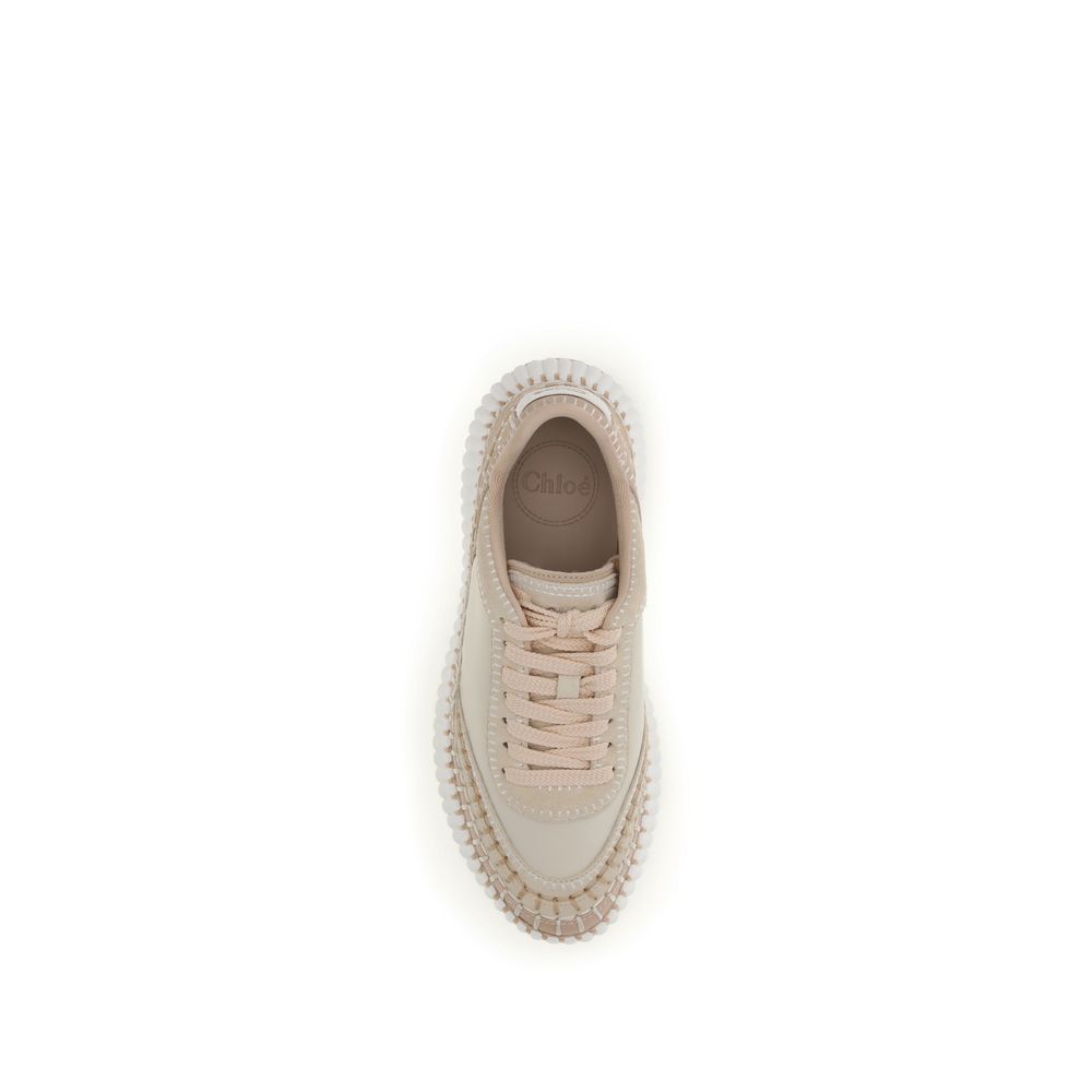 Chloé Beige Kalbsleder Bos Taurus Chunky Sneaker
