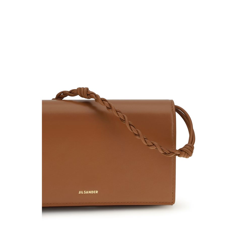 Jil Sander Braunes Kalbsleder Bos Taurus Geldbörse