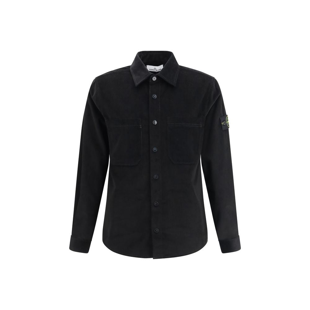 Stone Island Schwarzes Baumwollhemd