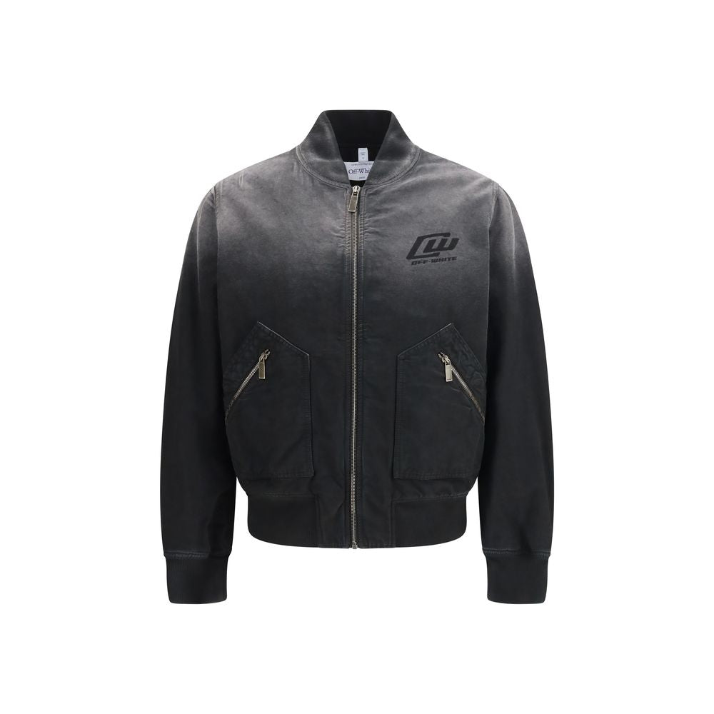 Off-White Schwarzer Bomber aus Baumwolle