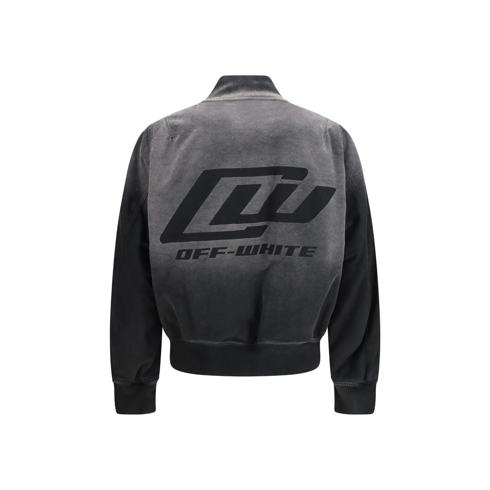 Off-White Schwarzer Bomber aus Baumwolle