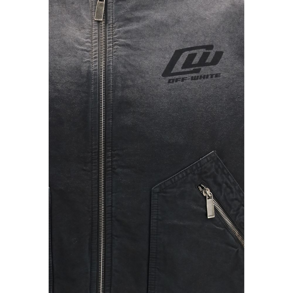 Off-White Schwarzer Bomber aus Baumwolle